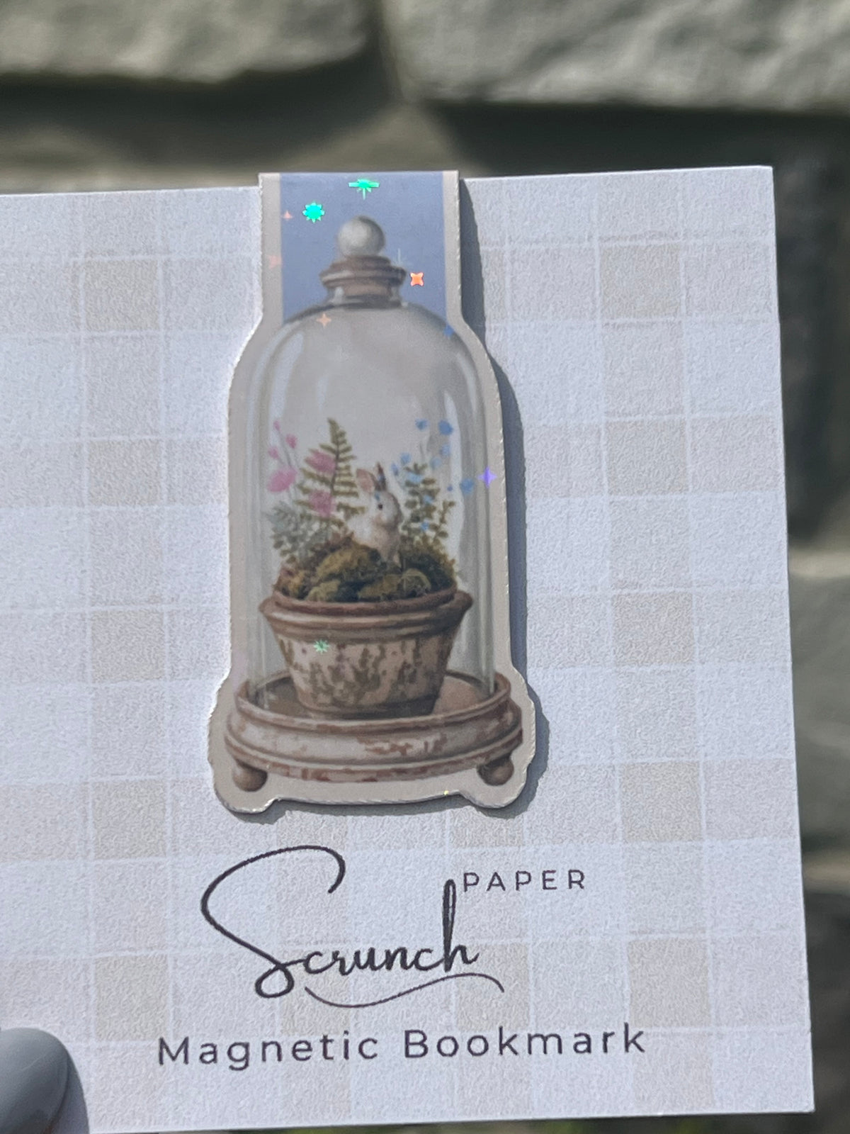 Enchanted Bunny Garden Holographic Magnetic Bookmark