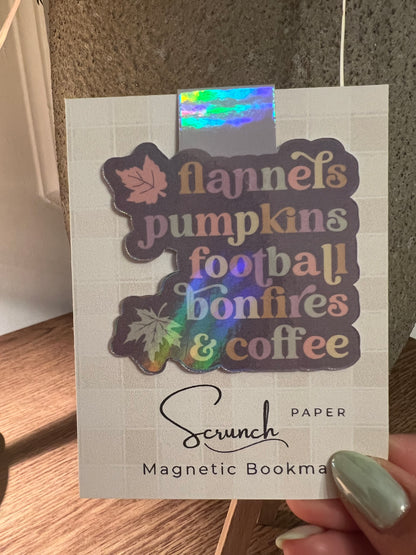 Bonfires and Bookish Nights Holographic Magnetic Bookmark