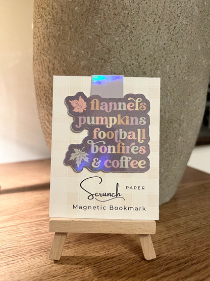 Bonfires and Bookish Nights Holographic Magnetic Bookmark