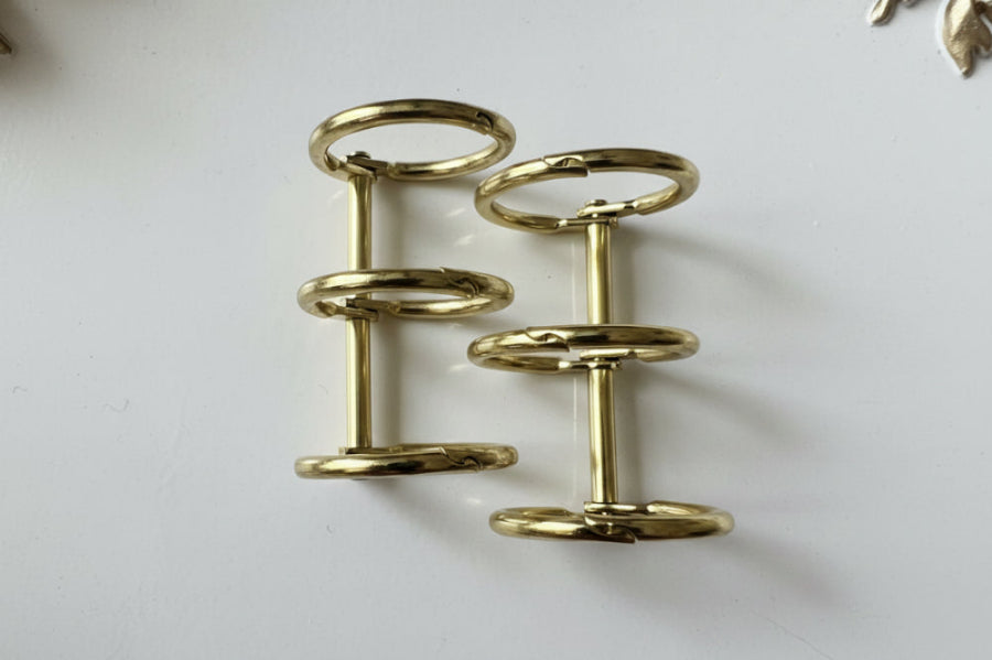 Light Gold Loose leaf binder split rings  (Set of 2)