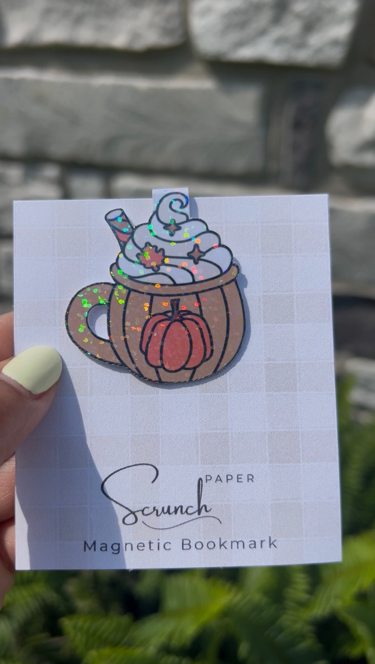 Pumpkin Latte Holographic Magnetic Bookmark