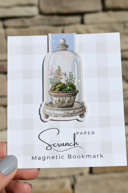 Enchanted Bunny Garden Holographic Magnetic Bookmark